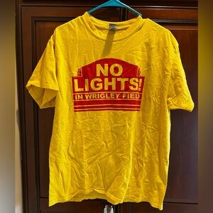 Vintage 1980s No Lights In Wrigley Field Support Day Baseball Shirt - L